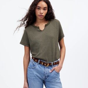 Madewell Splitneck Raglan Tee- NWT